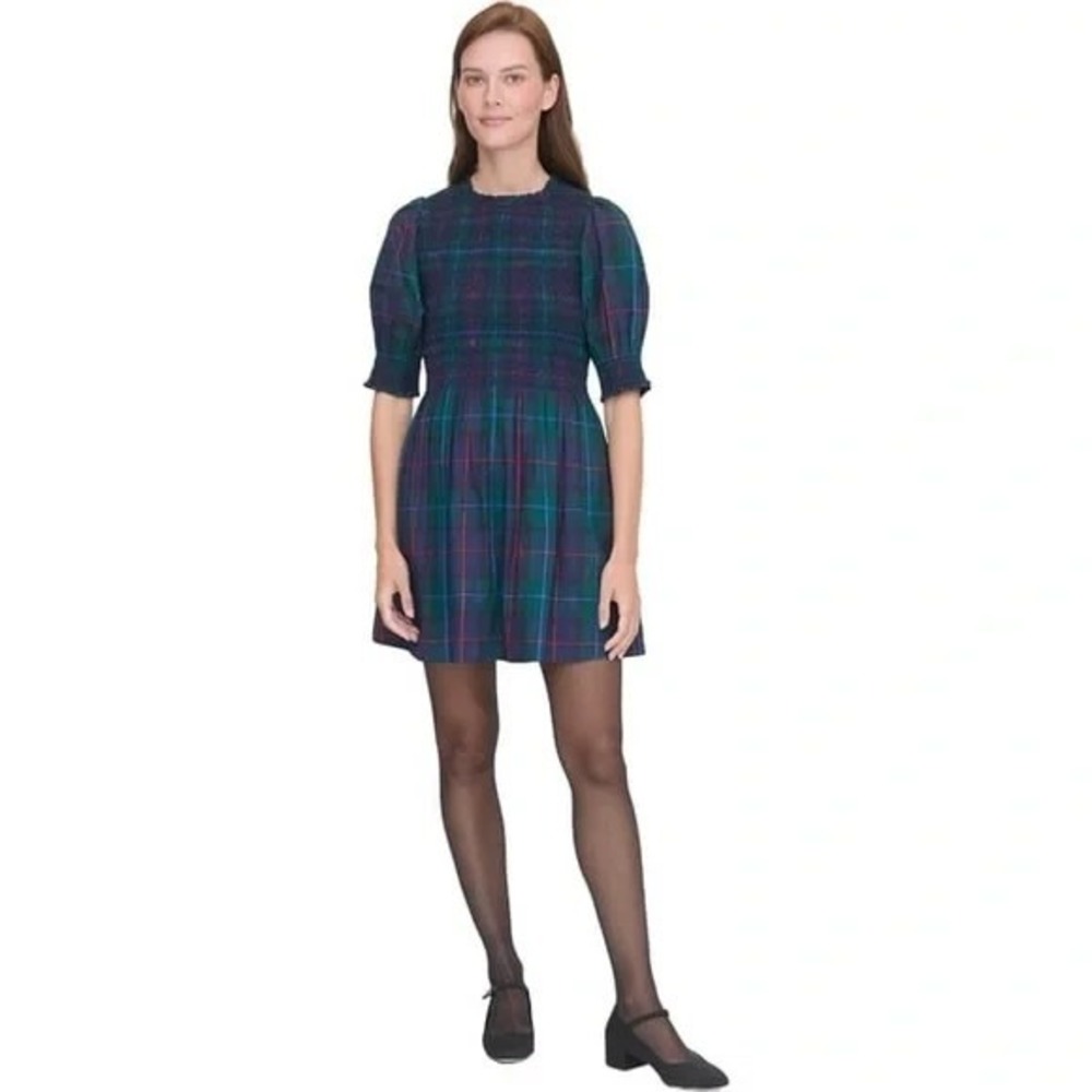 Hill‎ House Home Vivi Nap Mini Smocked Dress in Midnight Tartan Size Small